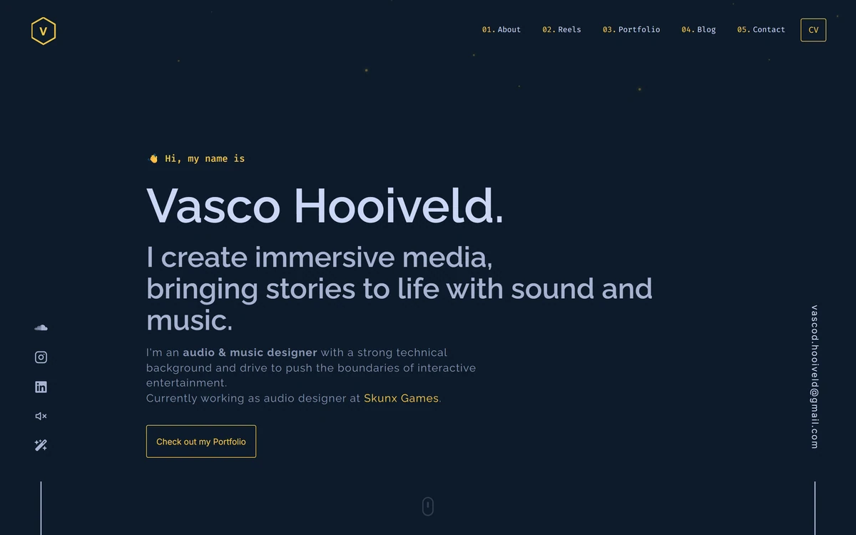The Audio by Vasco website